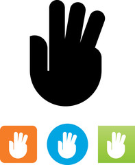 Three Finger Point Hand Gesture Icon - Illustration