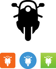 Touring Motorcycle Front View Icon - Illustration