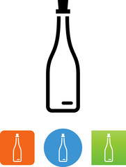 Transparent Glass Bottle With Cork Icon - Illustration