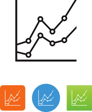 Trend Chart With Points Icon - Illustration
