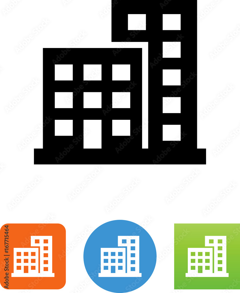 Wall mural two buildings icon - illustration