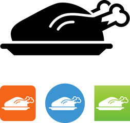 Turkey Dinner Icon - Illustration