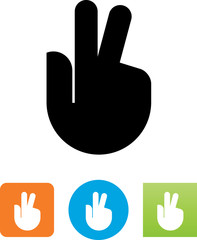 Two Finger Point Gesture Icon - Illustration