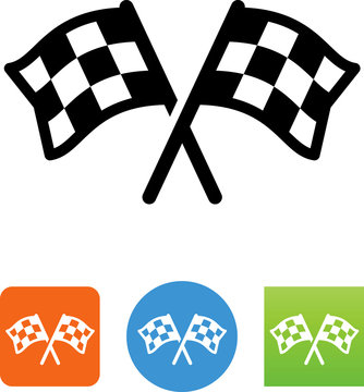Two Checkered Flags Racing Icon