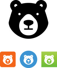 Vector Bear Head Icon - Illustration