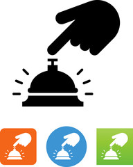 Bell Desk With Hand Icon