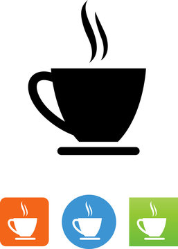 Vector Coffee Cup With Aroma Icon - Illustration