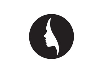 vector women silhouette isolated beauty salon female company logo lady icon - 167716475