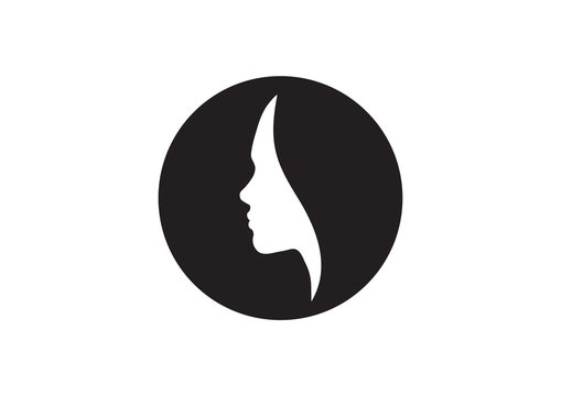 vector women silhouette isolated beauty salon female company logo lady icon