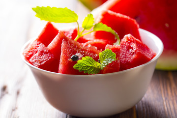 Watermelon fresh Wooden vintage background
