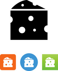 Vector Swiss Cheese Icon - Illustration