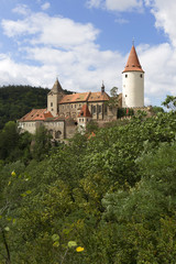 Fototapeta na wymiar Krivoklat, Royal hunting gothic Castle, its origins date back to the 12th century, Czech Republic