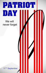 Patriot Day September 11. We will never forget vector design.