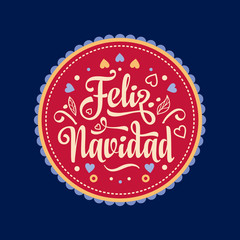 Feliz navidad. Xmas card. Spanish language