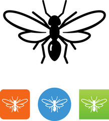 Winged Ant Icon - Illustration