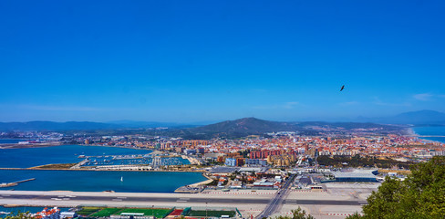 Aerial view of Gibraltar. Gibraltar capital of Gibraltar UK