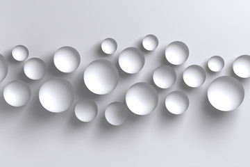 Abstract bright white 3D low polygon geometric bowls background shapes
