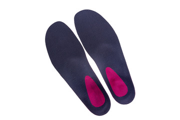 orthopedic insoles on white background