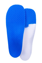 orthopedic insoles on white background