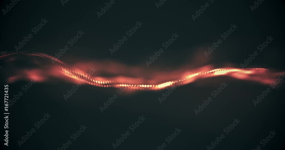 Poster abstract point wave with shining bokeh sparkles. smooth animation of point wave. backdrop of beautif