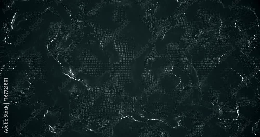 Poster abstract point surface slightly moving. waves of point surface. smooth looped animation of cyber wav