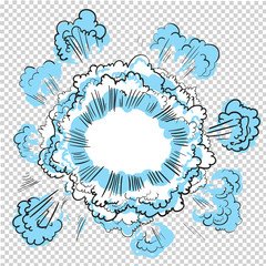 Transparent Background with Boom comic book explosion vector design