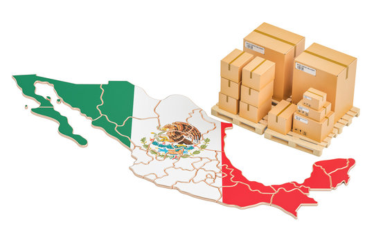 Shipping and Delivery from Mexico concept, 3D rendering