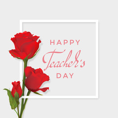 Teachers day card with roses