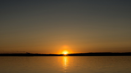 Sunset on the Lake Onega. Petrozavodsk. Karelia