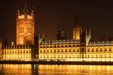 Fototapeta na wymiar View on Palace of Westminsterby by night