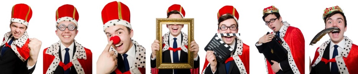 Obraz premium King businessman in funny concept