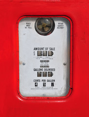 Vintage (retro) red gasoline pump