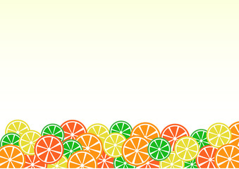 Colorful citrus background. Lemon, lime, orange, grapefruit. Vector illustration.