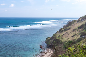 Ocean tropical landscape. Travel concept, blue sky. Bali island, Indonesia.