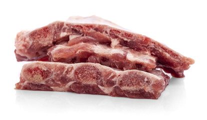 Raw Pork on whitebackground