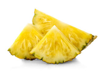 Pineapple slices isolated on white background
