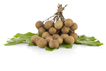 Longan (Dimocarpus longan) on white background..