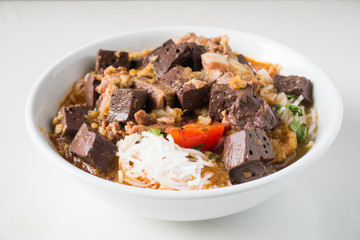 Popular Thai Northern Food,Spicy rice noodle soup or rice vermicelli soup,Kanom Jeen
