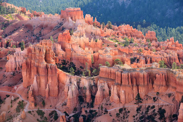 A trail among the hoodoos in Bryce Canyon National Park, Utah, USA