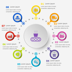 Infographic template with supply chain icons