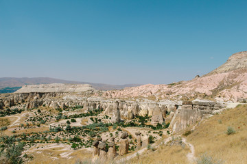 Cavusin old village, cave town in Cappadocia, Turkey