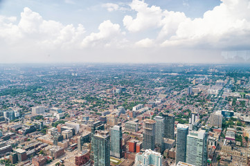 Fototapeta na wymiar Aerial view of Toronto downtown. Ontario, Canada