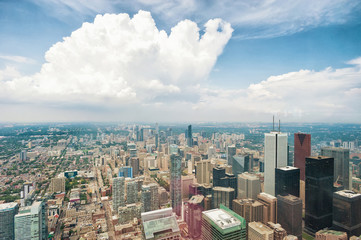 Aerial view of Toronto downtown. Ontario, Canada
