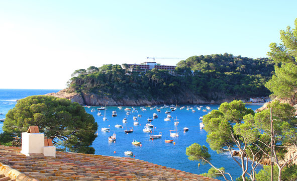 Beach of Aiguablava in Begur village, Mediterranean sea, Catalonia, Spain