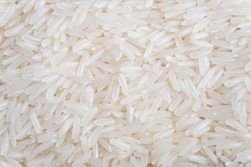 Thai Jasmin rice grains close up background
