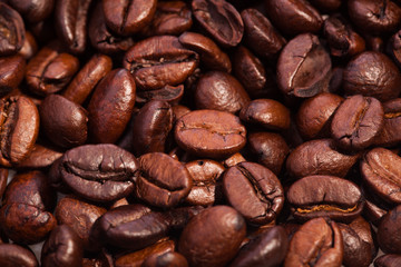 roasted coffee beans, can be used as a  texture - the beautiful food background