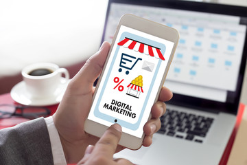 DIGITAL MARKETING new startup project ,  market Interactive channels , Business innovation Marketing technology concept