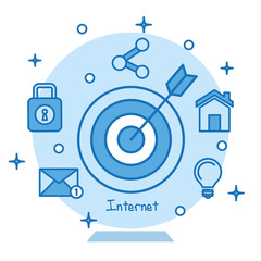 target icon concentric aiming marketing business internet concept vector illustration