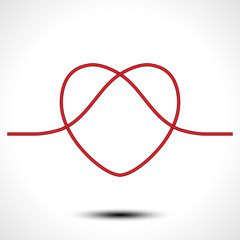 Knot heart shape vector icon logo design. Vector illustration