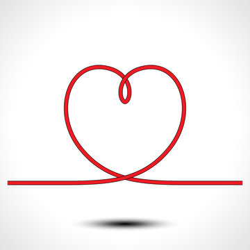 Knot heart shape vector icon logo design. Vector illustration